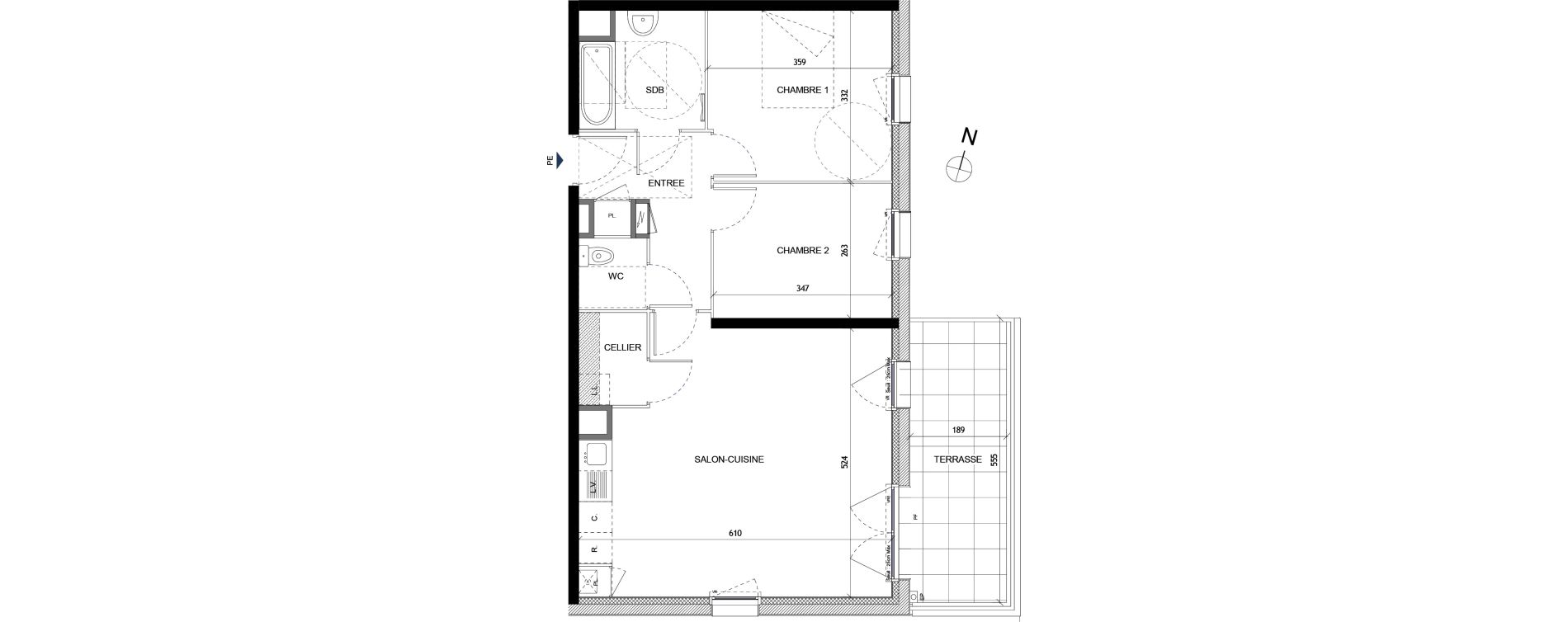 Appartement T3 de 66,72 m2 &agrave; Quimper Lin&eacute;ostic