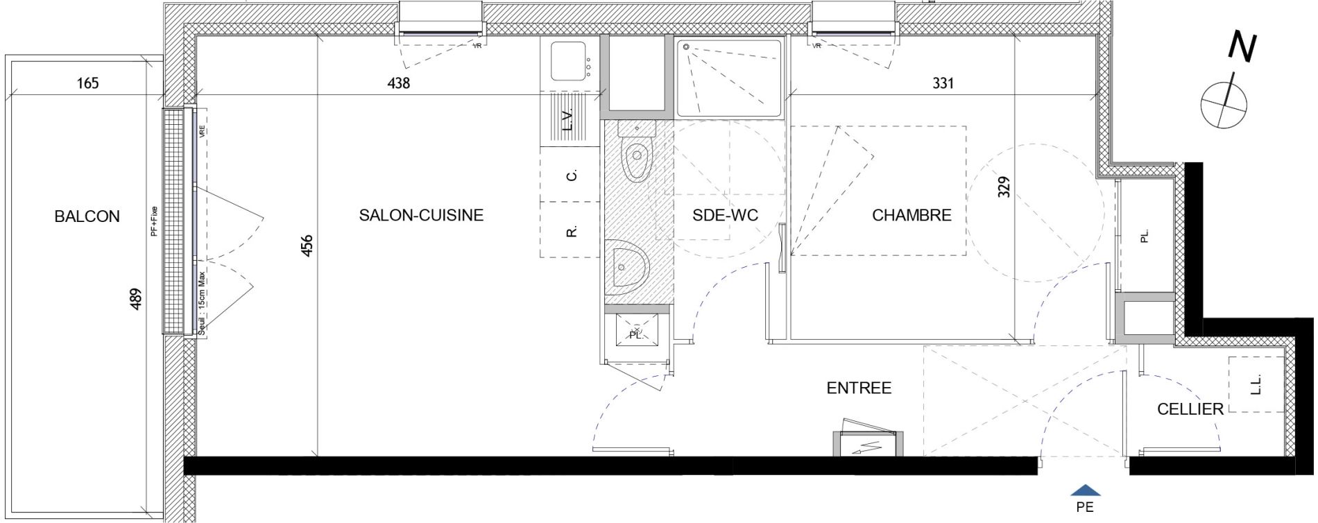 Appartement T2 de 46,33 m2 &agrave; Quimper Lin&eacute;ostic