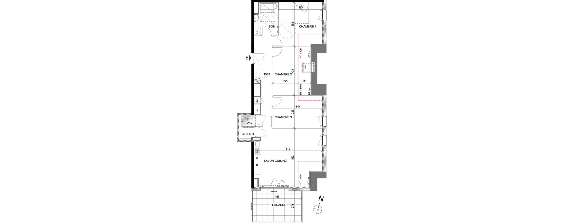 Appartement T4 de 81,69 m2 &agrave; Quimper Lin&eacute;ostic