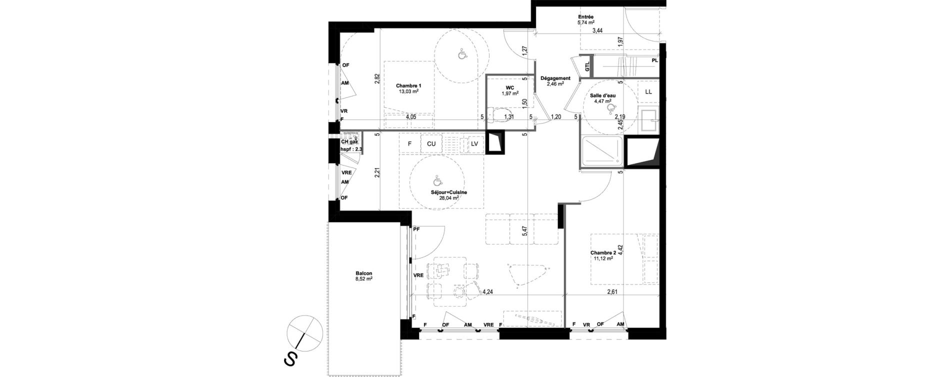 Appartement T3 de 66,83 m2 &agrave; Quimper Centre