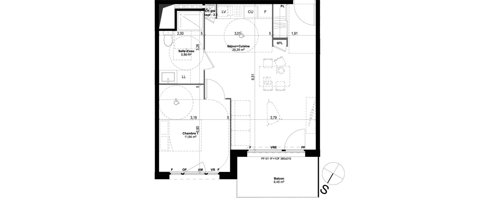 Appartement T2 de 46,69 m2 &agrave; Quimper Centre