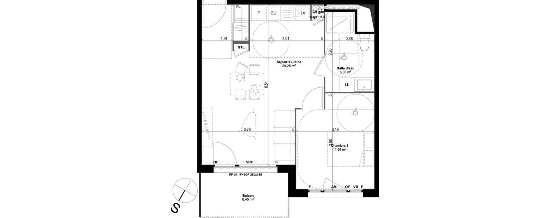 Appartement T2 de 46,69 m2 &agrave; Quimper Centre