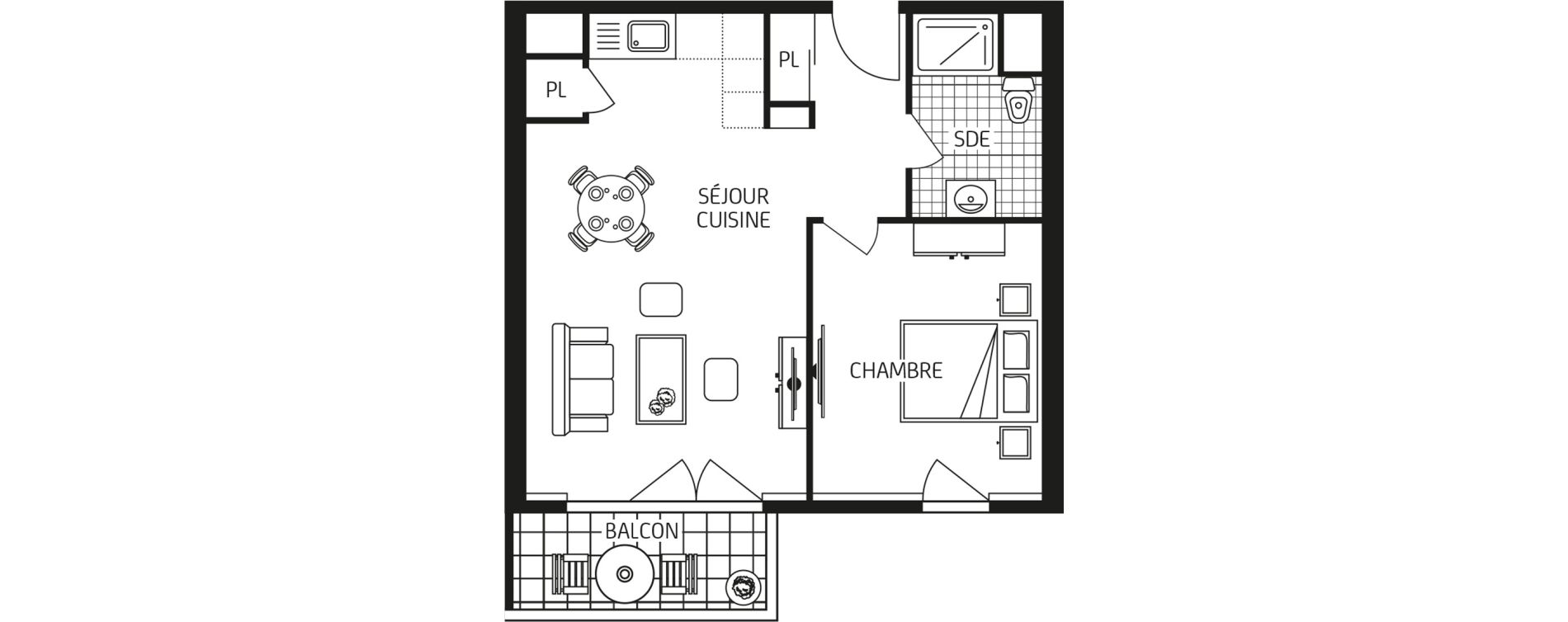 Appartement T2 de 45,10 m2 &agrave; Quimper Kervillou - quistinidal