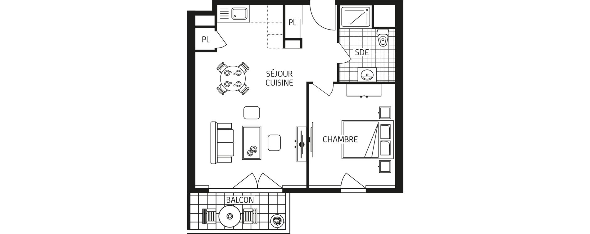 Appartement T2 de 45,52 m2 &agrave; Quimper Kervillou - quistinidal