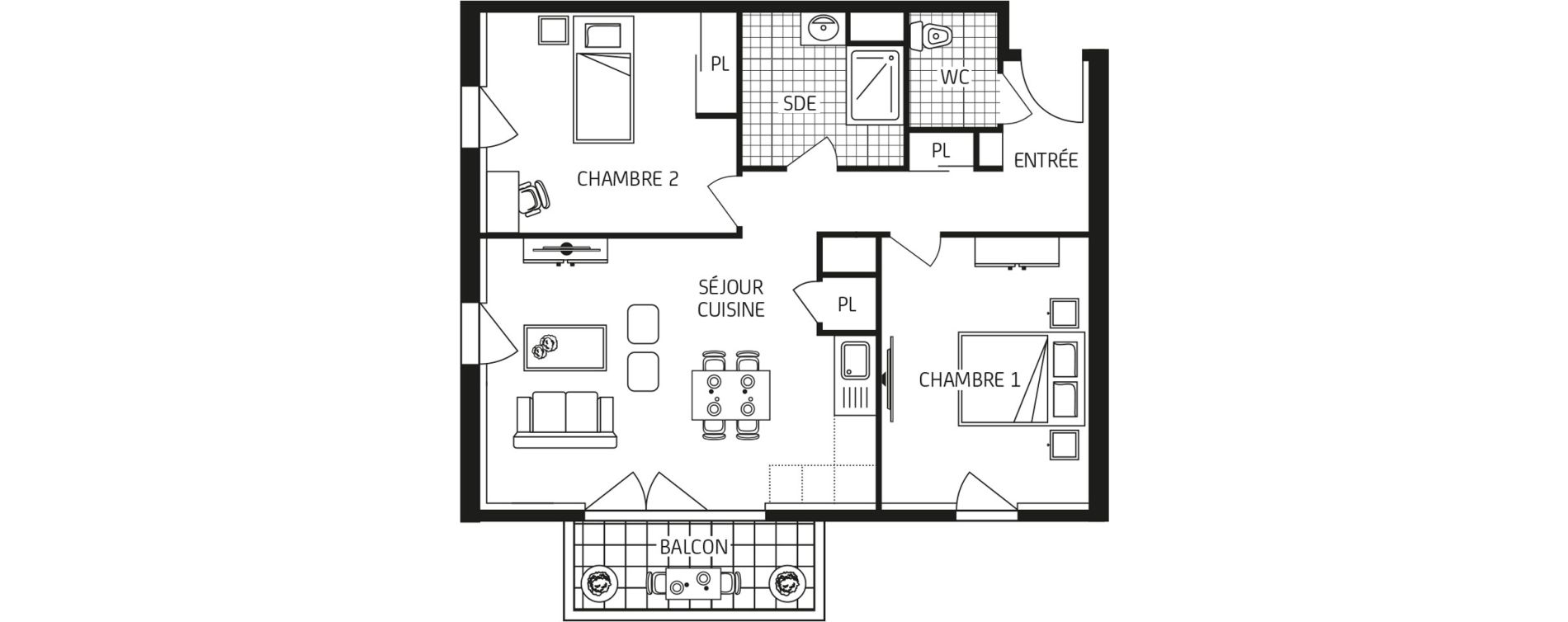 Appartement T3 de 62,23 m2 &agrave; Quimper Kervillou - quistinidal