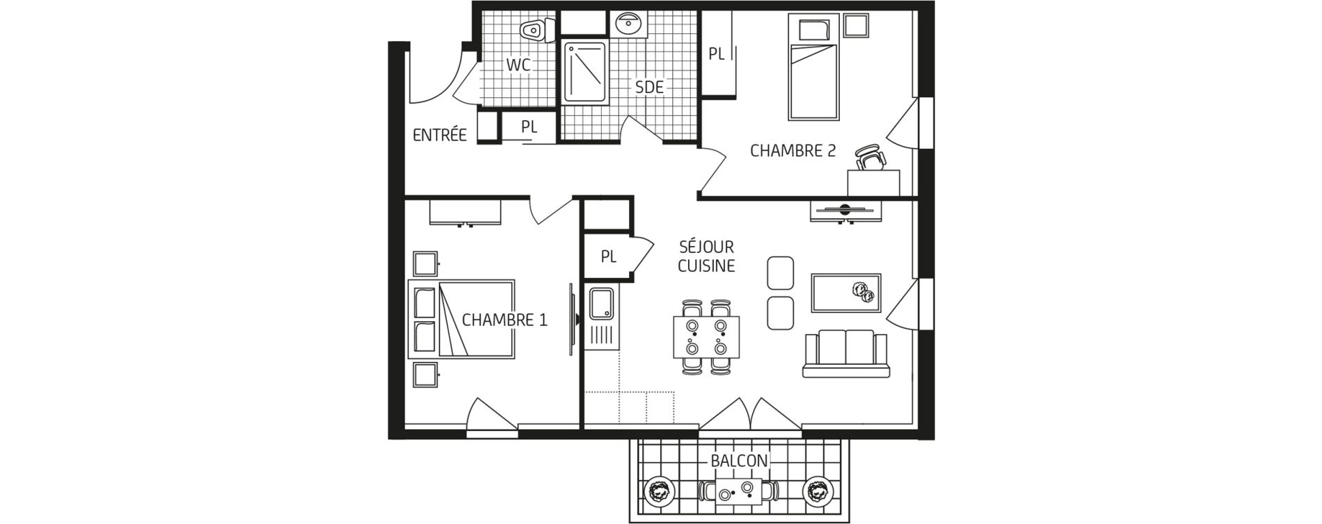 Appartement T3 de 62,23 m2 &agrave; Quimper Kervillou - quistinidal