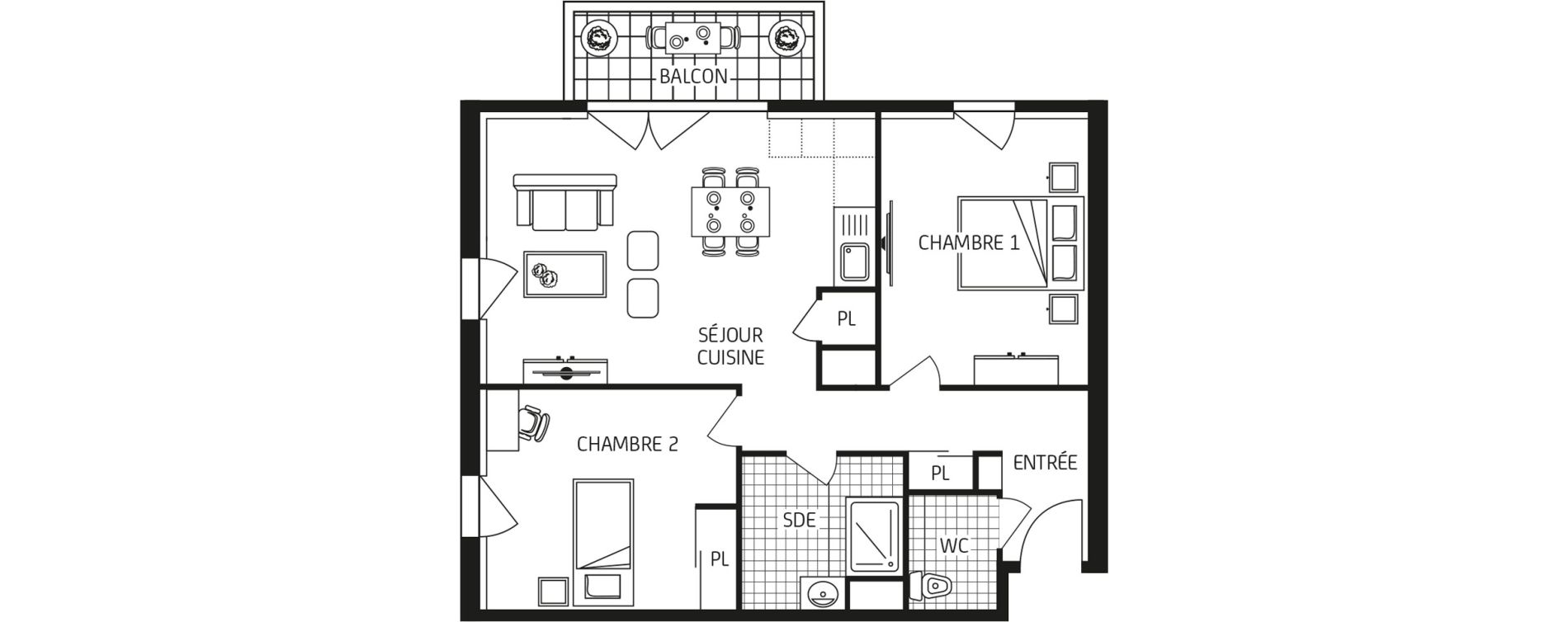 Appartement T3 de 62,23 m2 &agrave; Quimper Kervillou - quistinidal