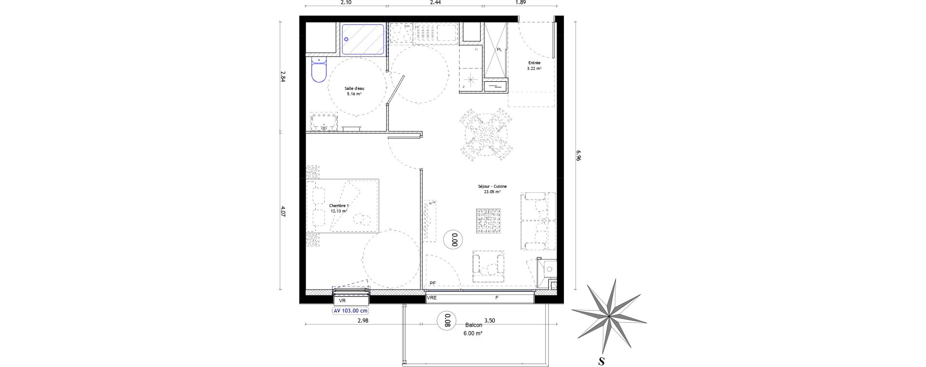 Appartement T2 de 43,42 m2 &agrave; Quimper Kervilien