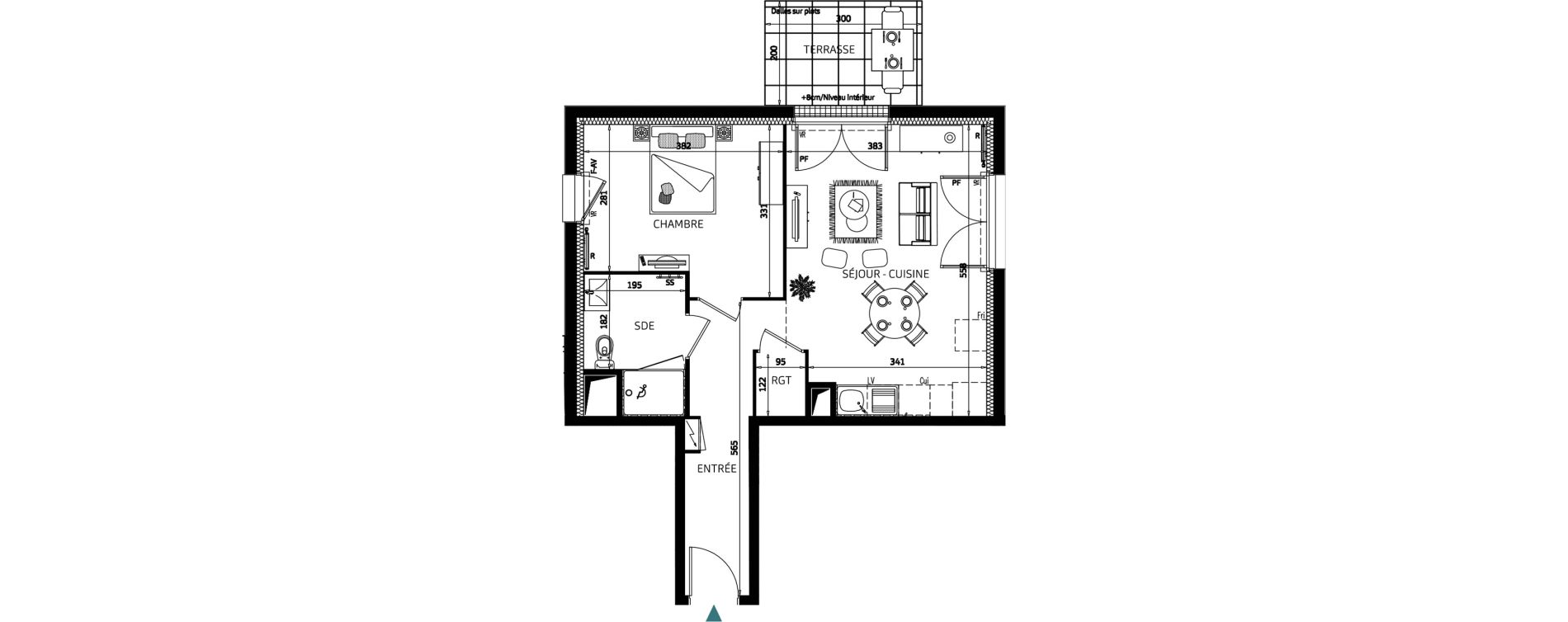 Appartement T2 de 45,26 m2 &agrave; Quimper Penvillers - m&eacute;tairie neuve