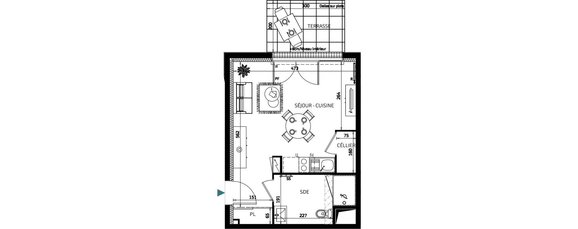 Appartement T1 de 28,29 m2 &agrave; Quimper Penvillers - m&eacute;tairie neuve