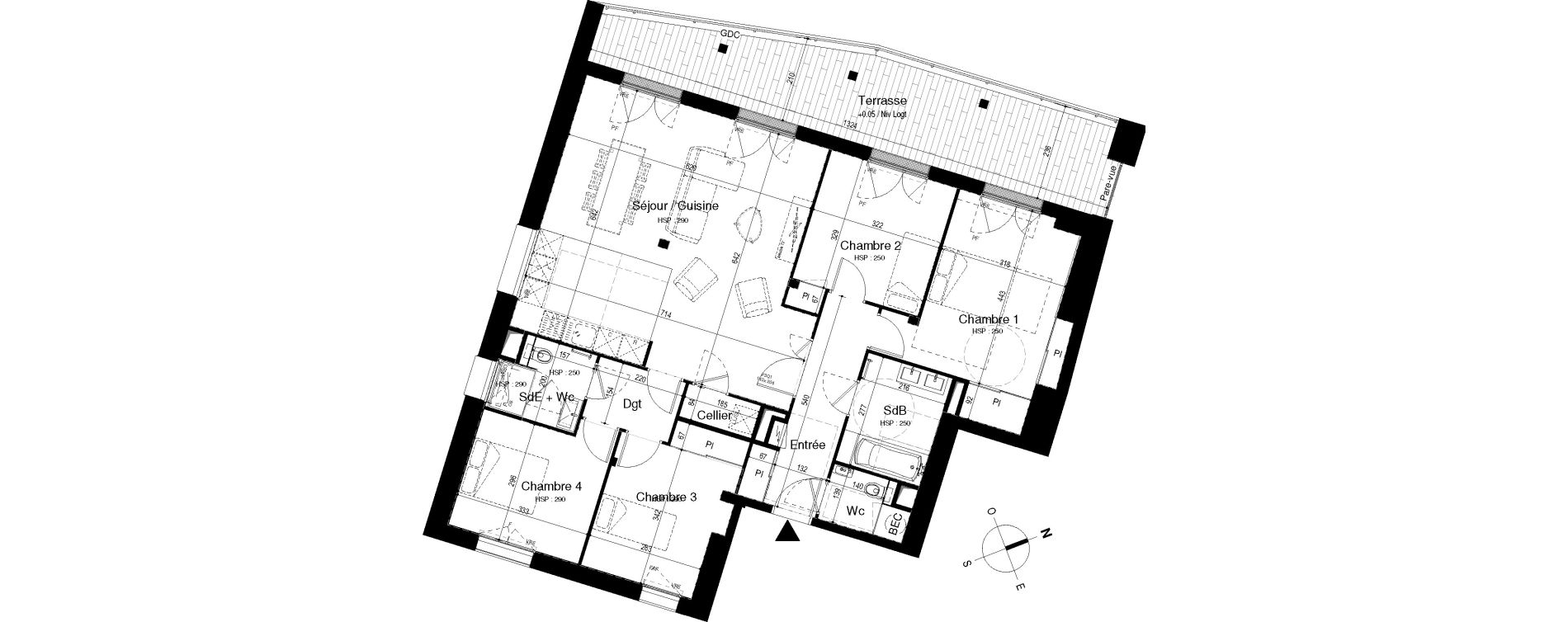Appartement T5 de 117,58 m2 &agrave; Roscoff Centre