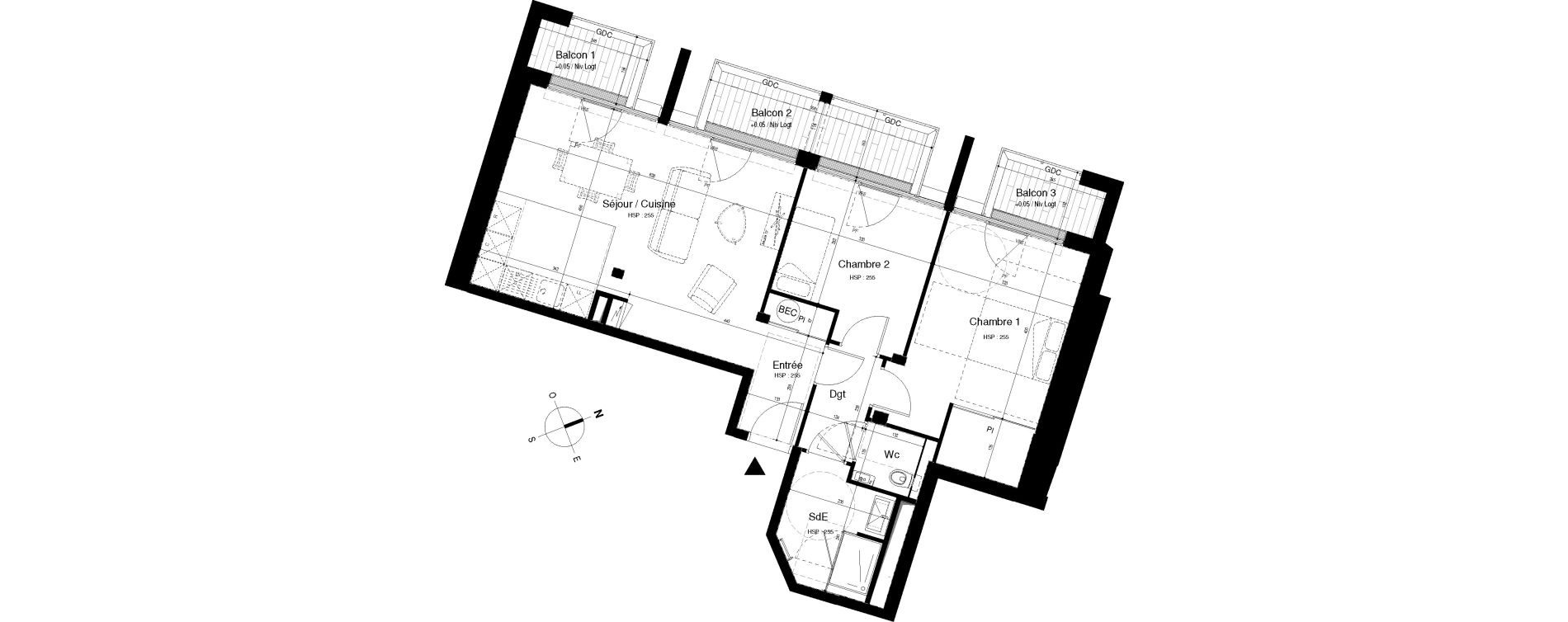Appartement T3 de 69,47 m2 &agrave; Roscoff Centre