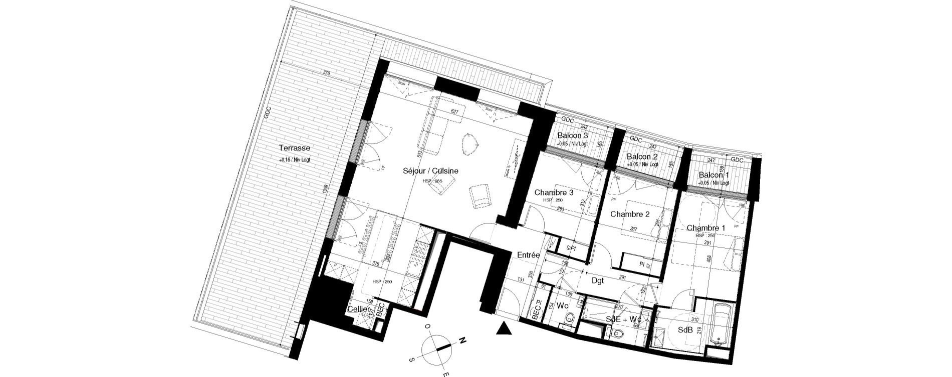 Appartement T4 de 103,38 m2 &agrave; Roscoff Centre