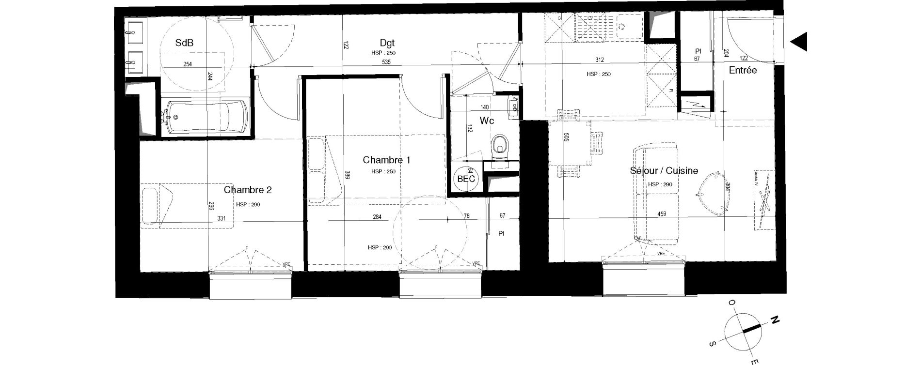 Appartement T3 de 65,87 m2 &agrave; Roscoff Centre
