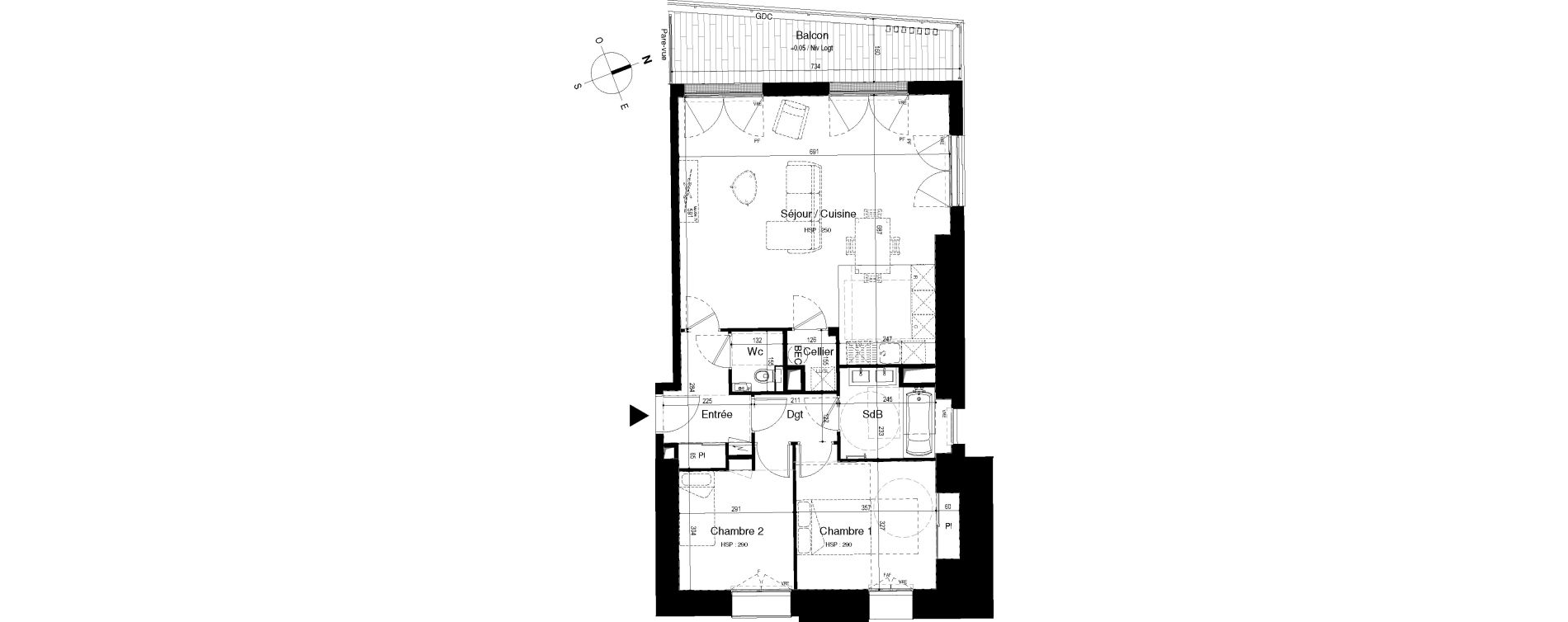 Appartement T3 de 90,61 m2 &agrave; Roscoff Centre