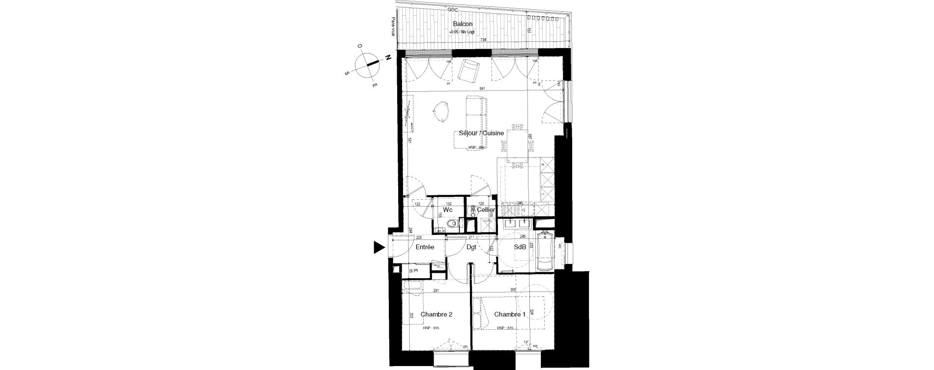 Appartement T3 de 90,61 m2 &agrave; Roscoff Centre