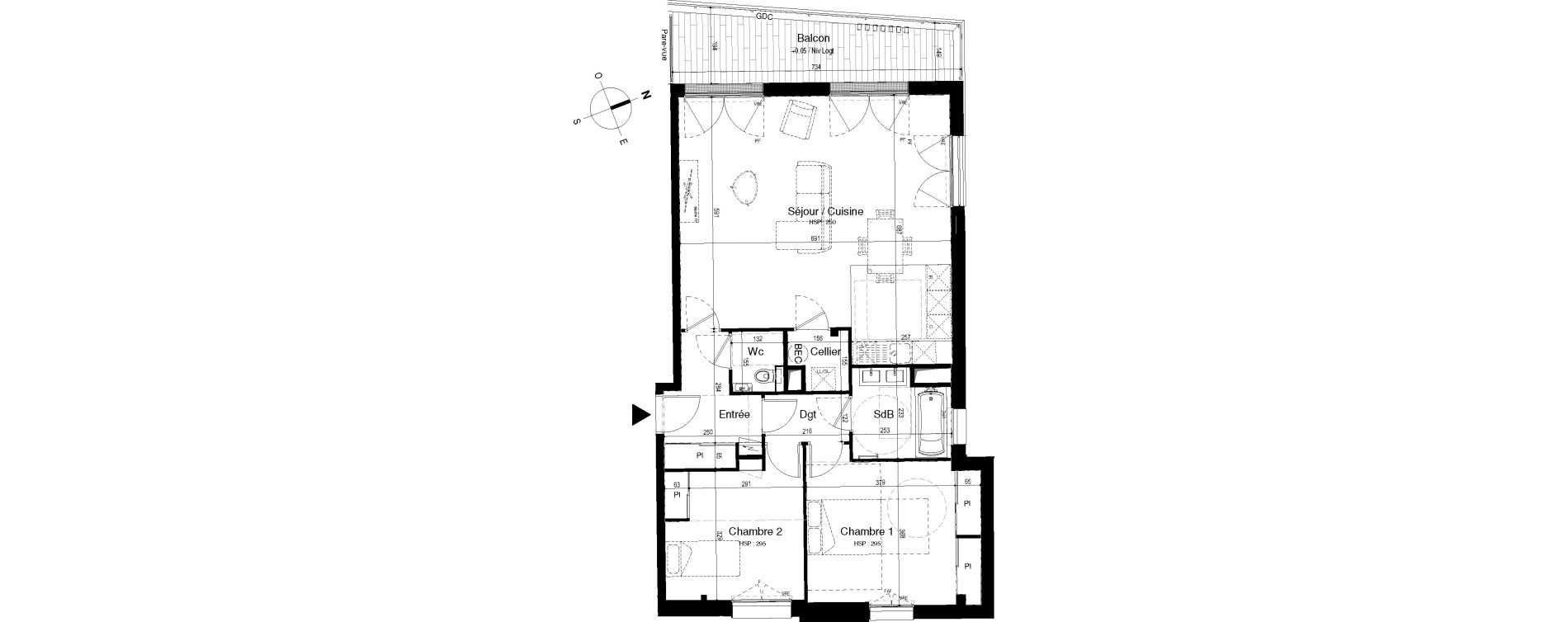 Appartement T3 de 90,56 m2 &agrave; Roscoff Centre