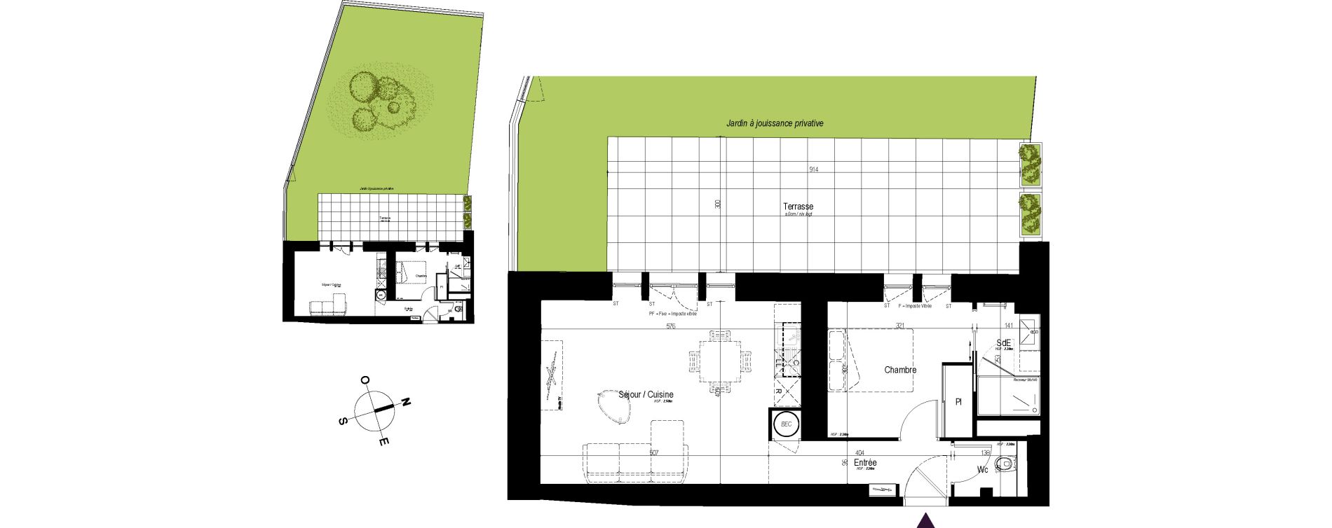 Appartement T2 de 41,95 m2 &agrave; Roscoff Centre