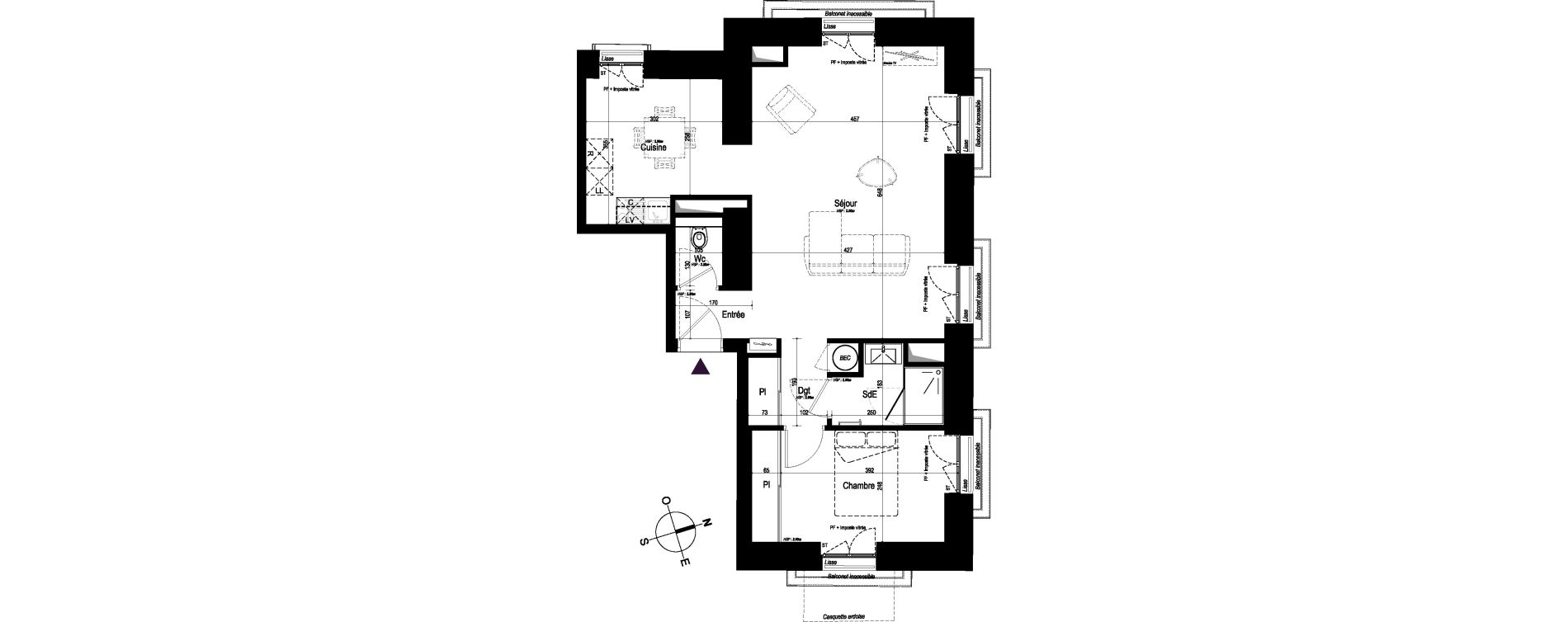 Appartement T2 de 59,73 m2 &agrave; Roscoff Centre