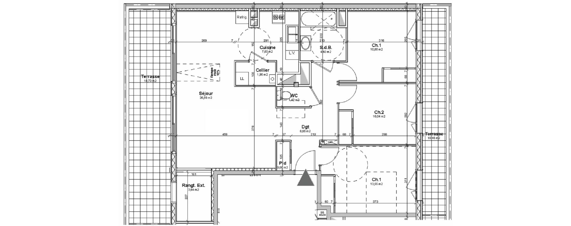 Appartement T4 de 85,62 m2 &agrave; Saint-Renan Centre