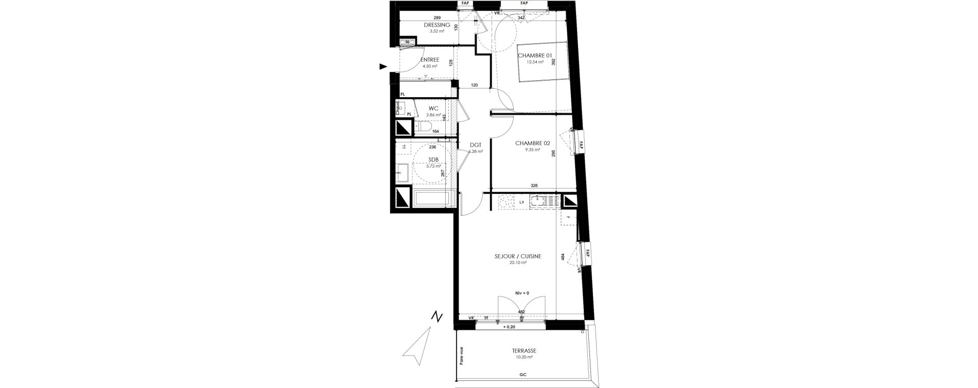 Appartement T3 de 66,87 m2 &agrave; Acign&eacute; Centre