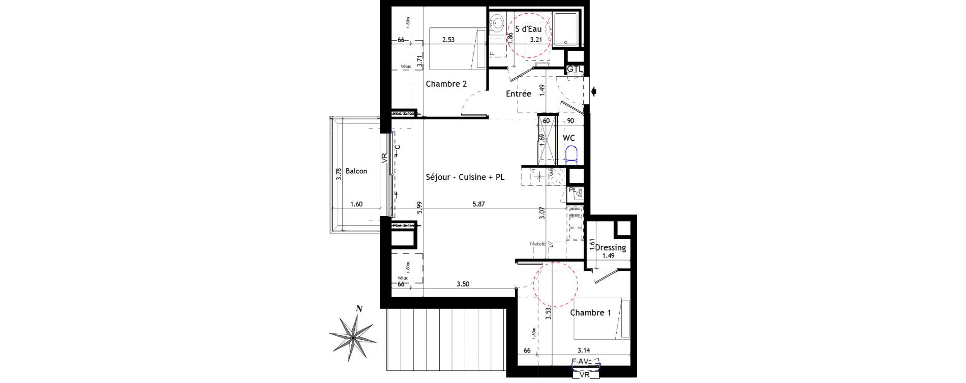 Appartement T3 de 66,25 m2 &agrave; Bruz Centre
