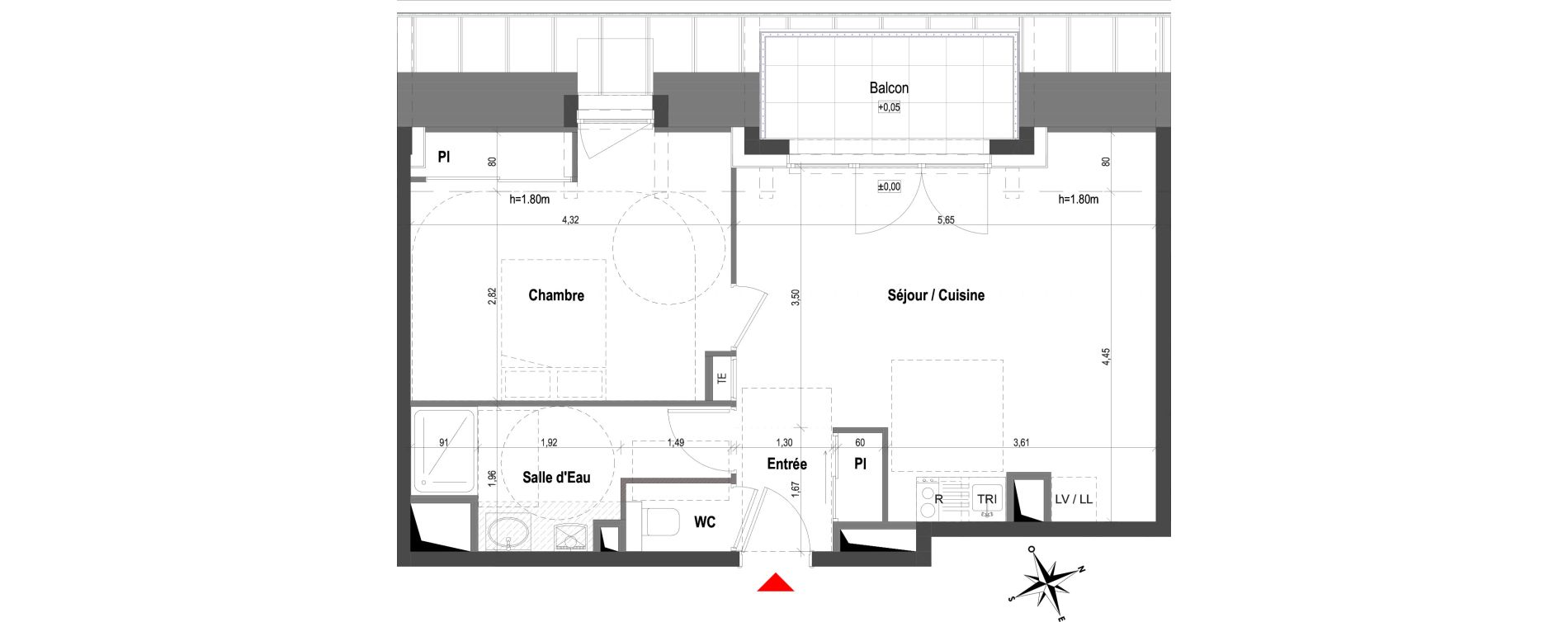 Appartement T2 de 46,24 m2 &agrave; Bruz La rabine