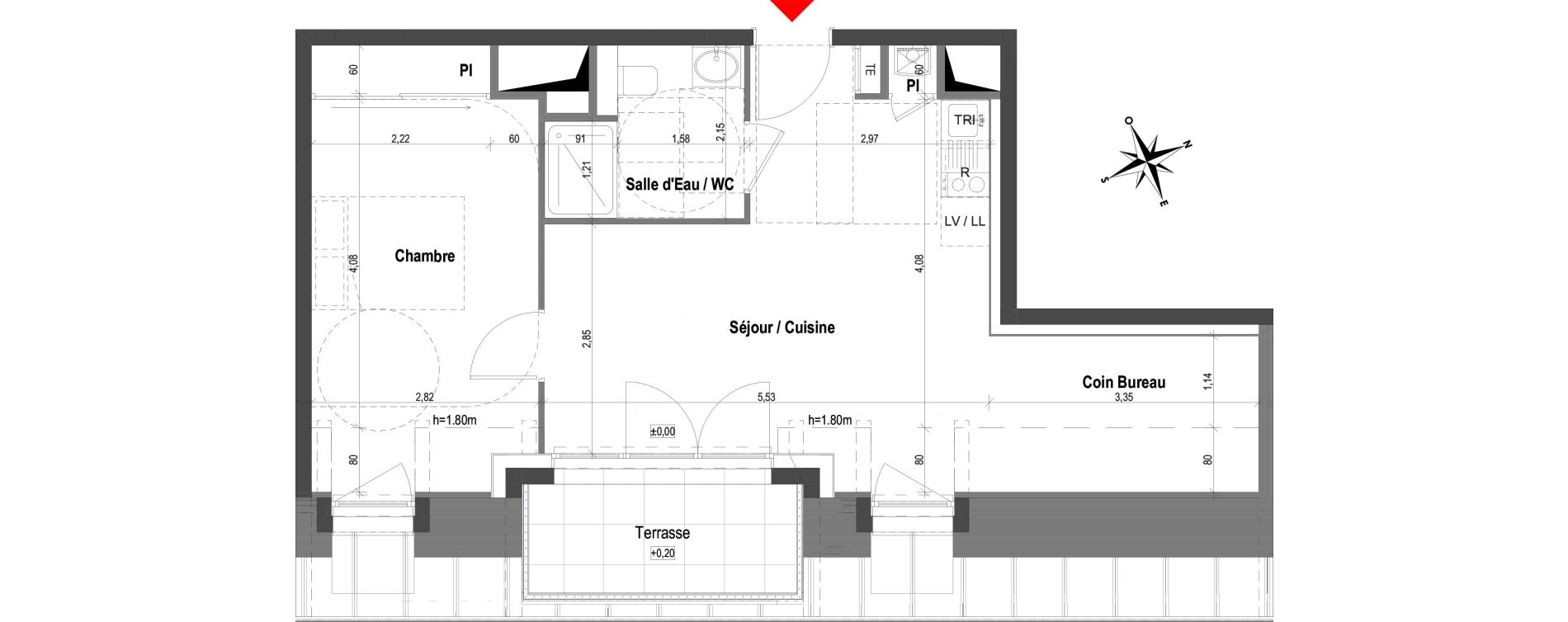 Appartement T2 de 43,62 m2 &agrave; Bruz La rabine
