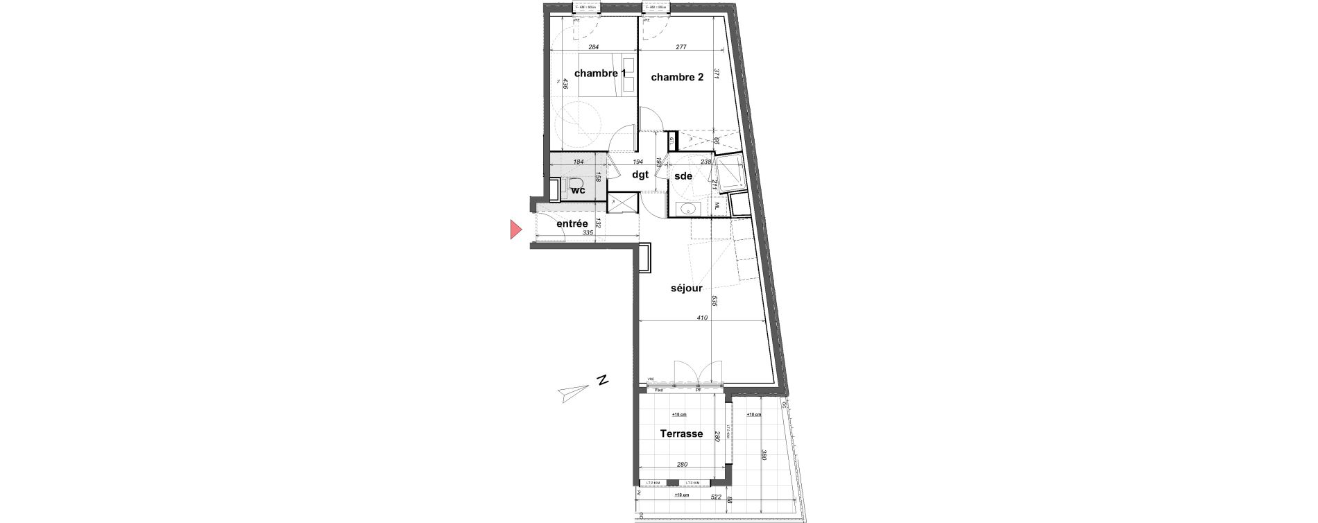 Appartement T3 de 61,91 m2 &agrave; Cancale Centre