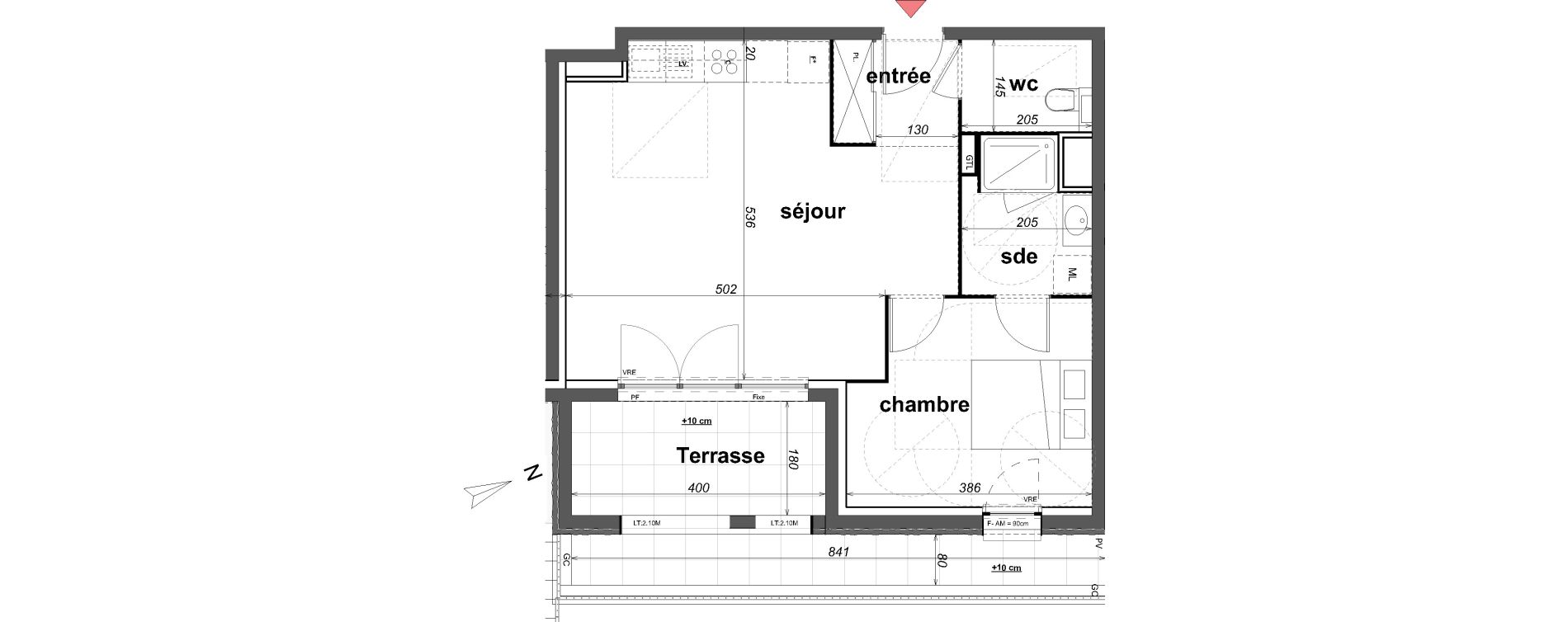 Appartement T2 de 49,99 m2 &agrave; Cancale Centre
