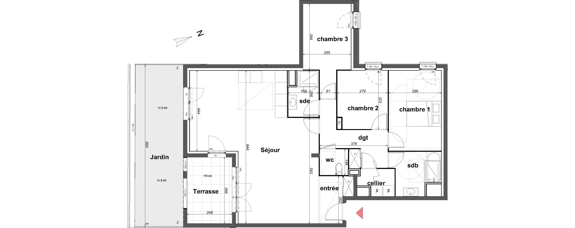 Appartement T4 de 104,02 m2 &agrave; Cancale Centre
