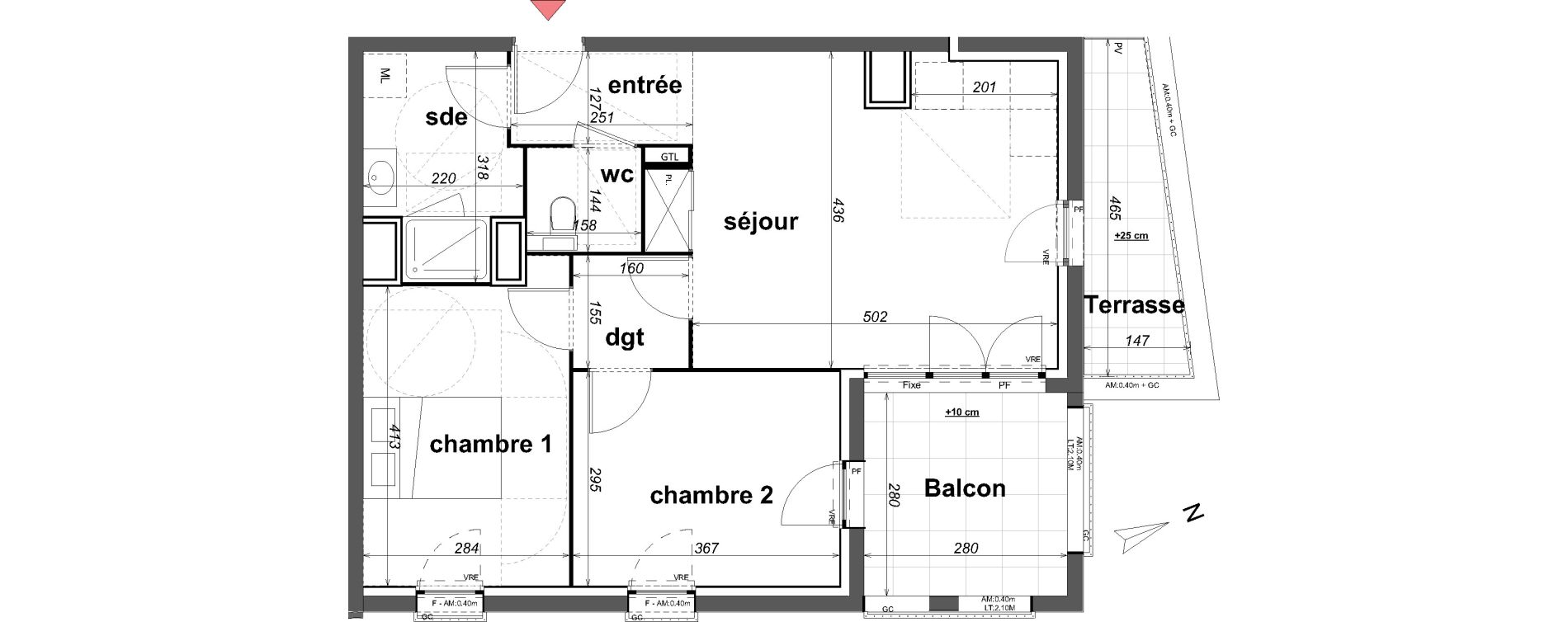 Appartement T3 de 58,47 m2 &agrave; Cancale Centre
