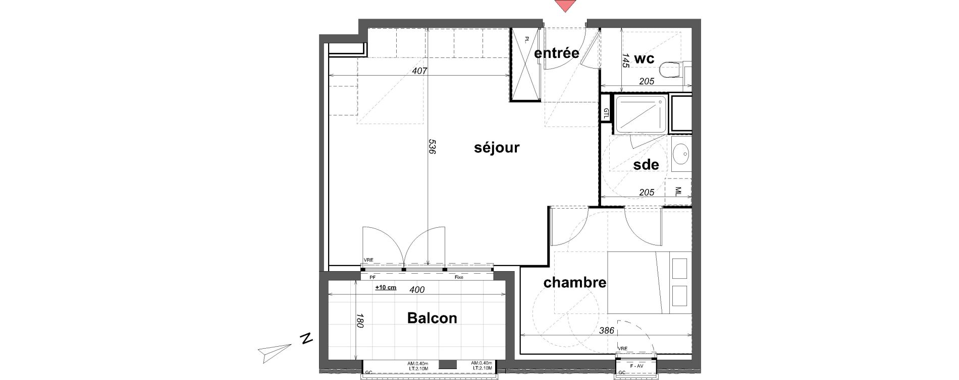 Appartement T2 de 50,04 m2 &agrave; Cancale Centre