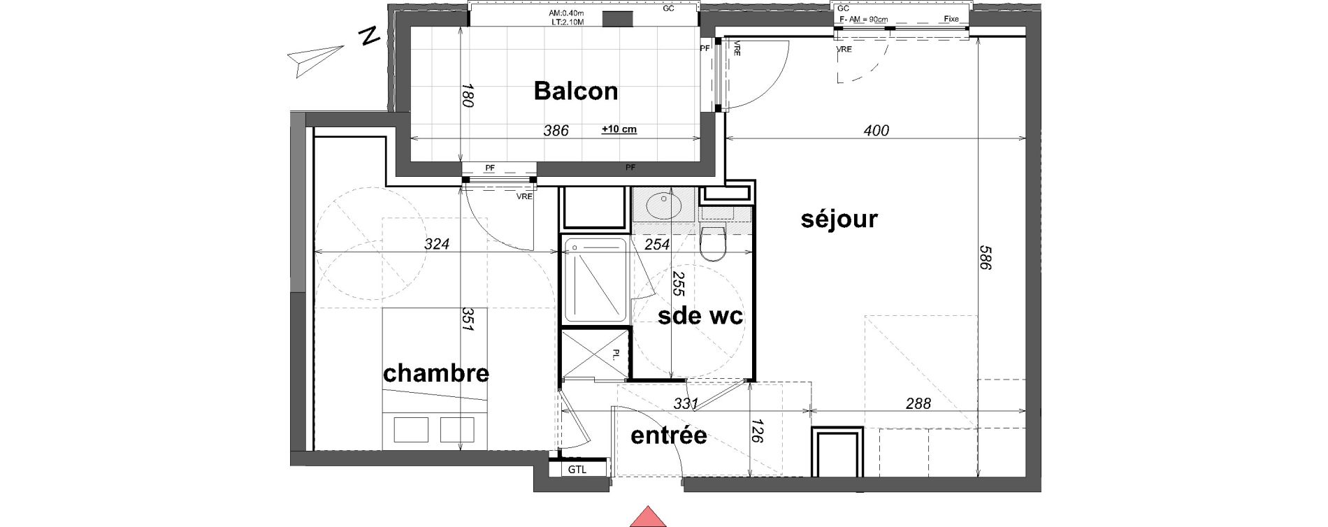 Appartement T2 de 42,13 m2 &agrave; Cancale Centre