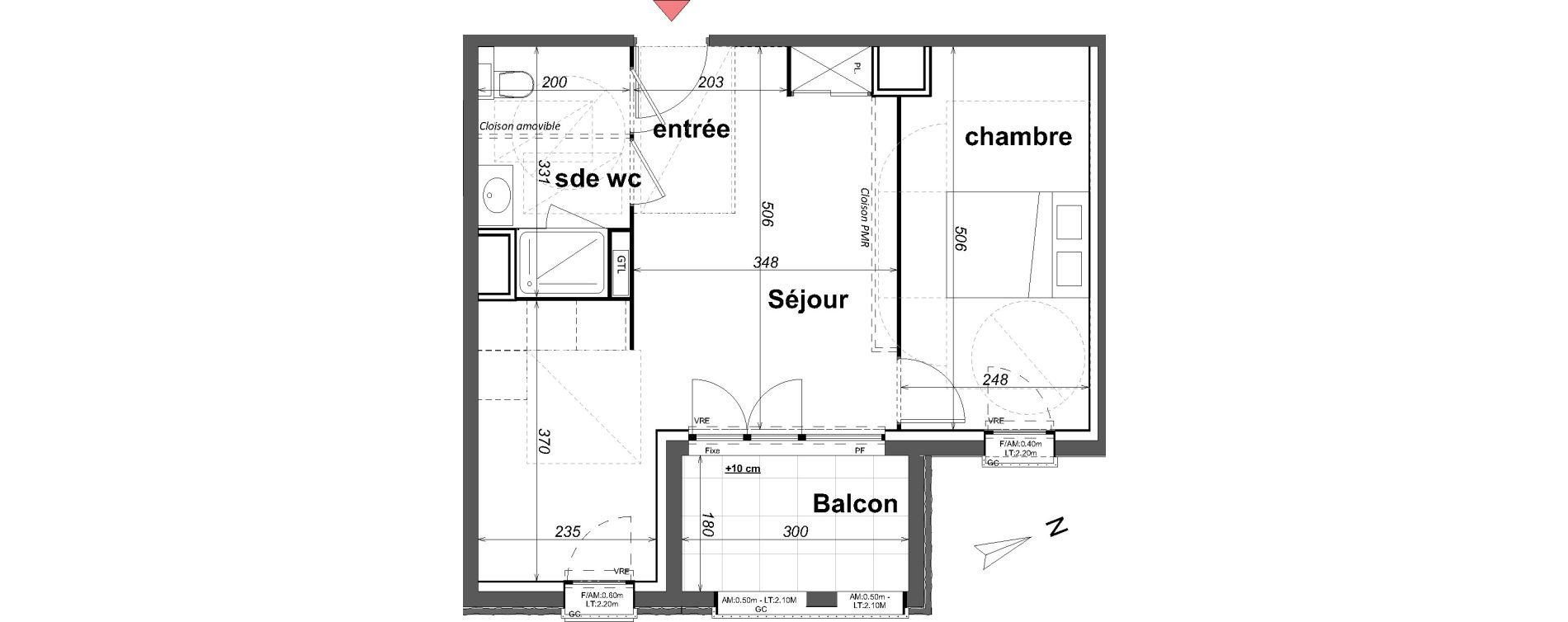 Appartement T2 de 43,90 m2 &agrave; Cancale Centre