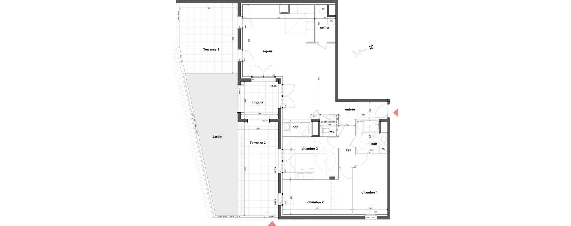 Appartement T4 de 103,66 m2 &agrave; Cancale Centre