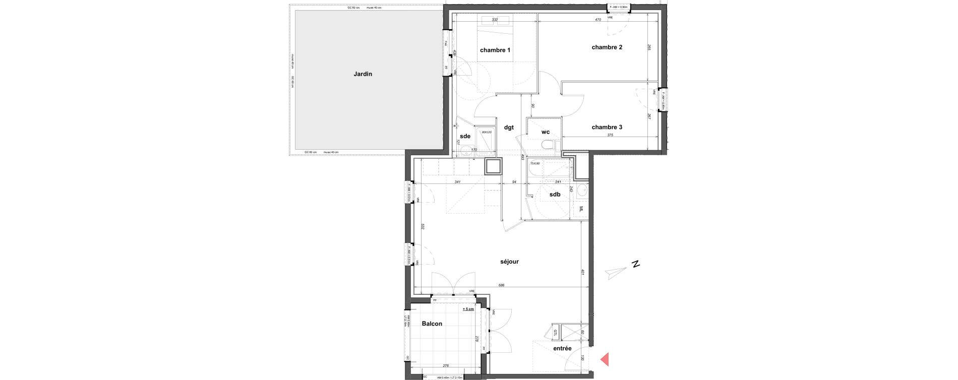 Appartement T4 de 90,63 m2 &agrave; Cancale Centre