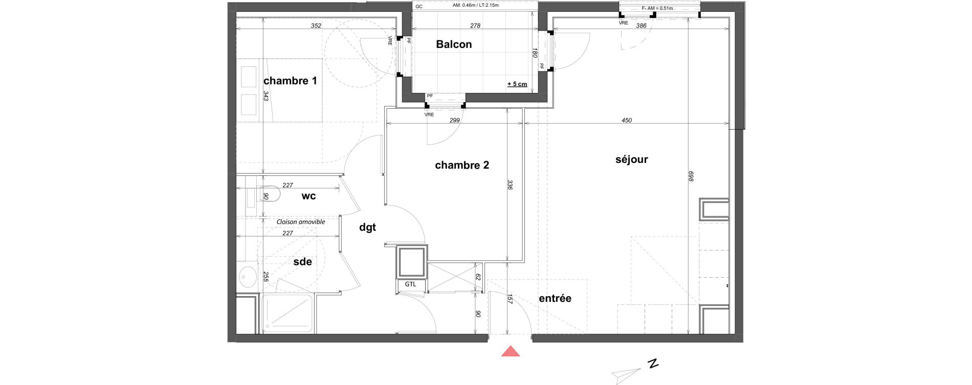 Appartement T3 de 65,84 m2 &agrave; Cancale Centre