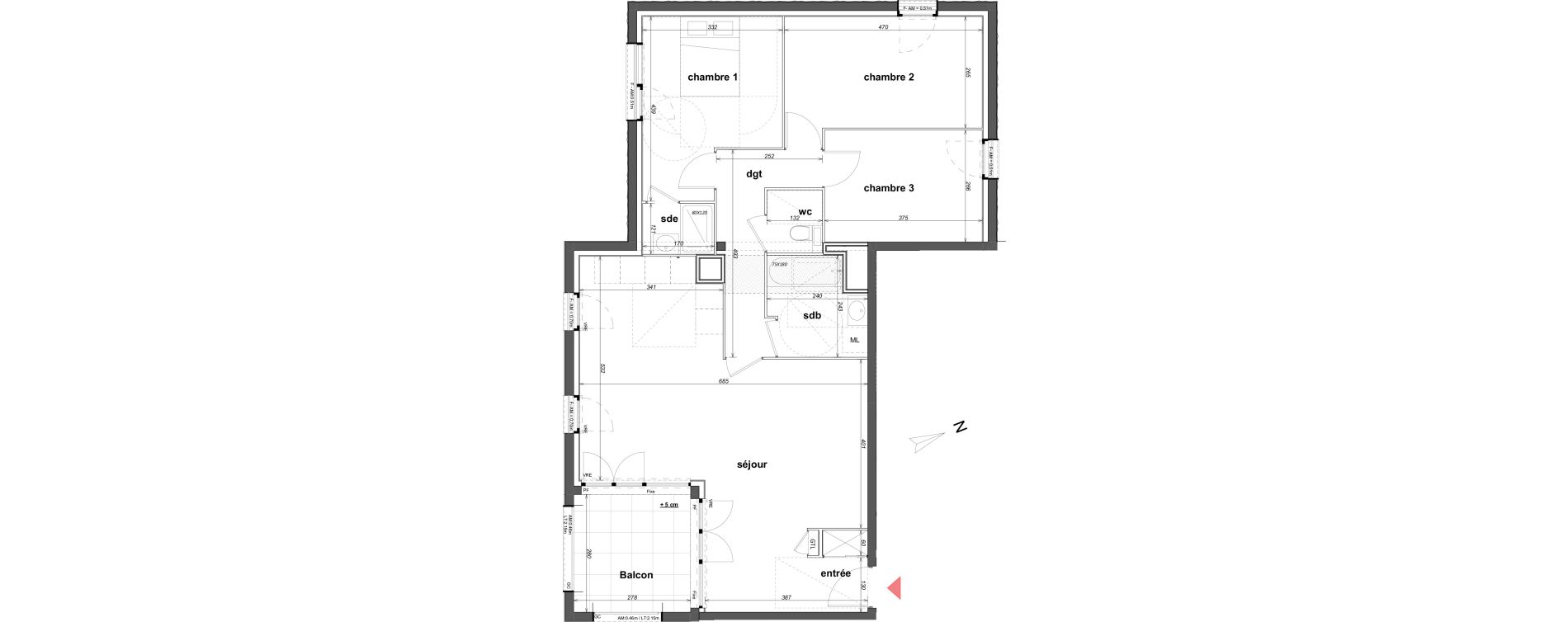 Appartement T4 de 90,53 m2 &agrave; Cancale Centre