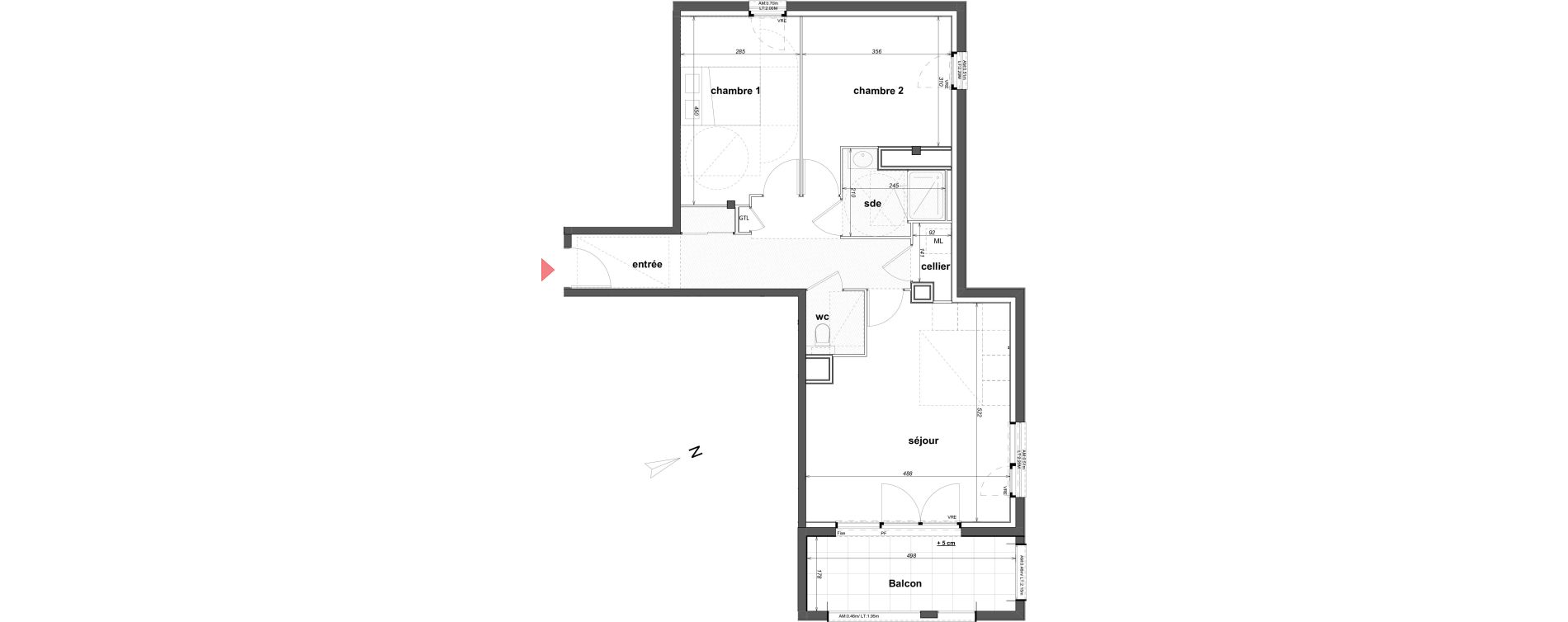 Appartement T3 de 68,38 m2 &agrave; Cancale Centre