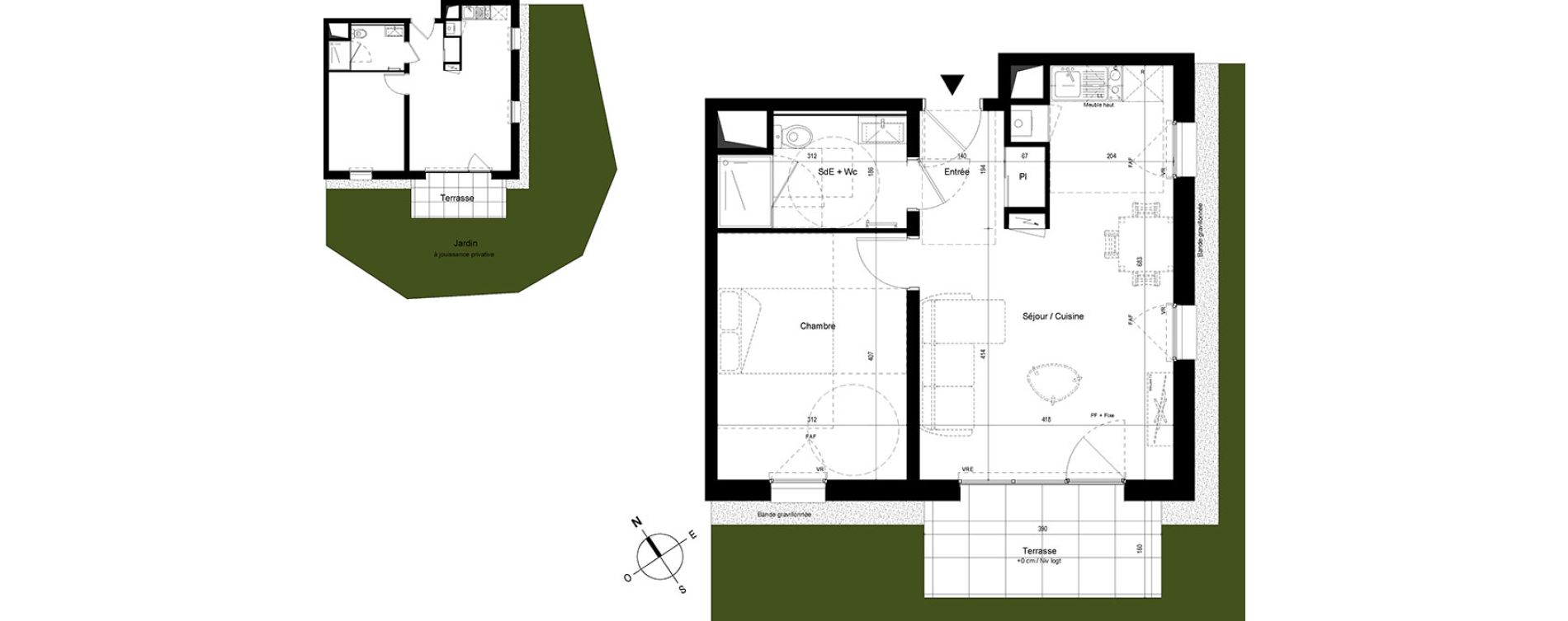 Appartement T2 de 44,49 m2 &agrave; Cesson-S&eacute;vign&eacute; Centre