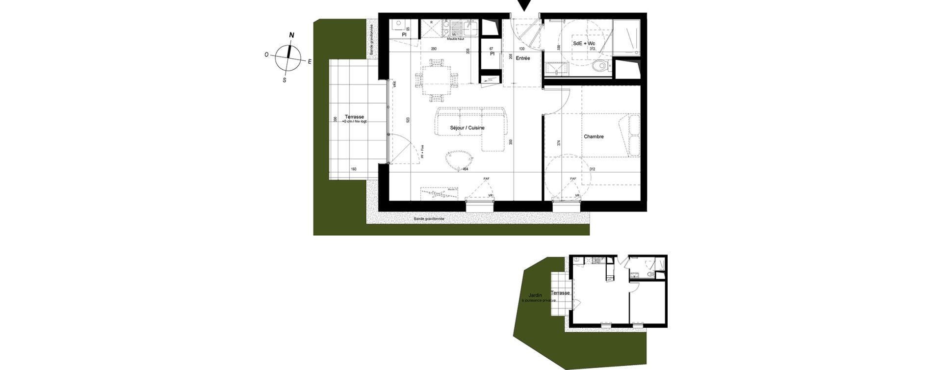 Appartement T2 de 45,01 m2 &agrave; Cesson-S&eacute;vign&eacute; Centre