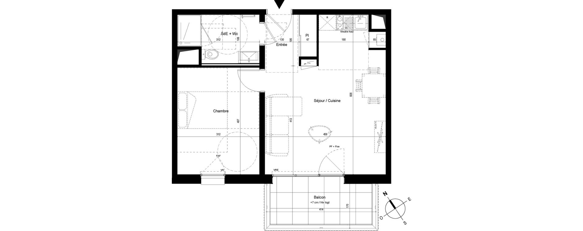 Appartement T2 de 44,98 m2 &agrave; Cesson-S&eacute;vign&eacute; Centre