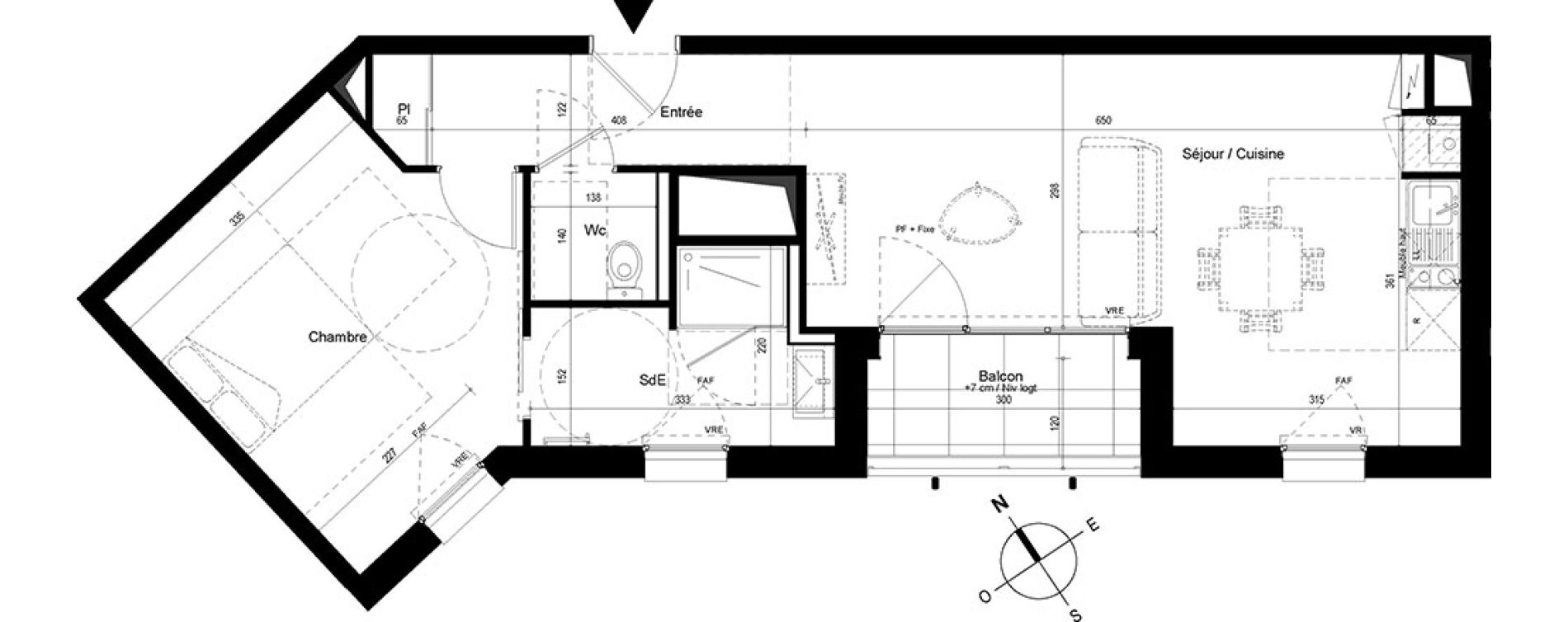 Appartement T2 de 52,49 m2 &agrave; Cesson-S&eacute;vign&eacute; Centre