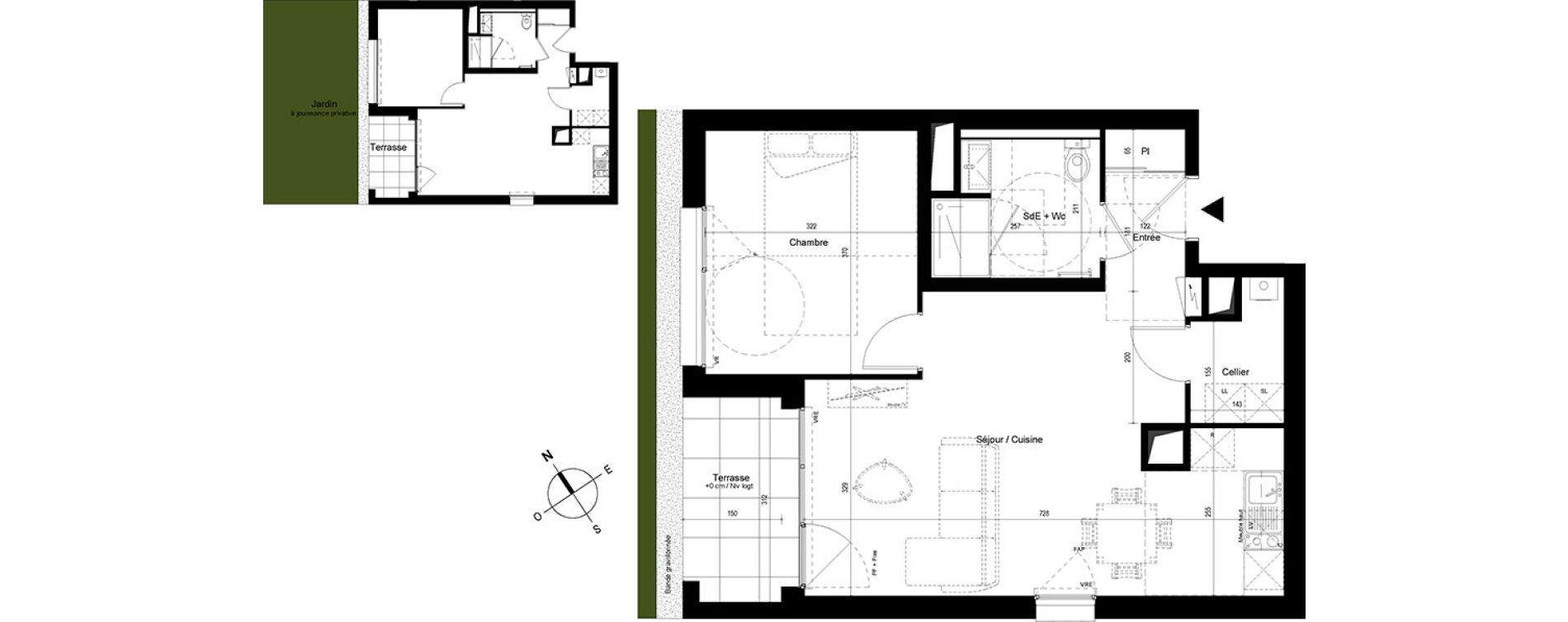 Appartement T2 de 50,17 m2 &agrave; Cesson-S&eacute;vign&eacute; Centre
