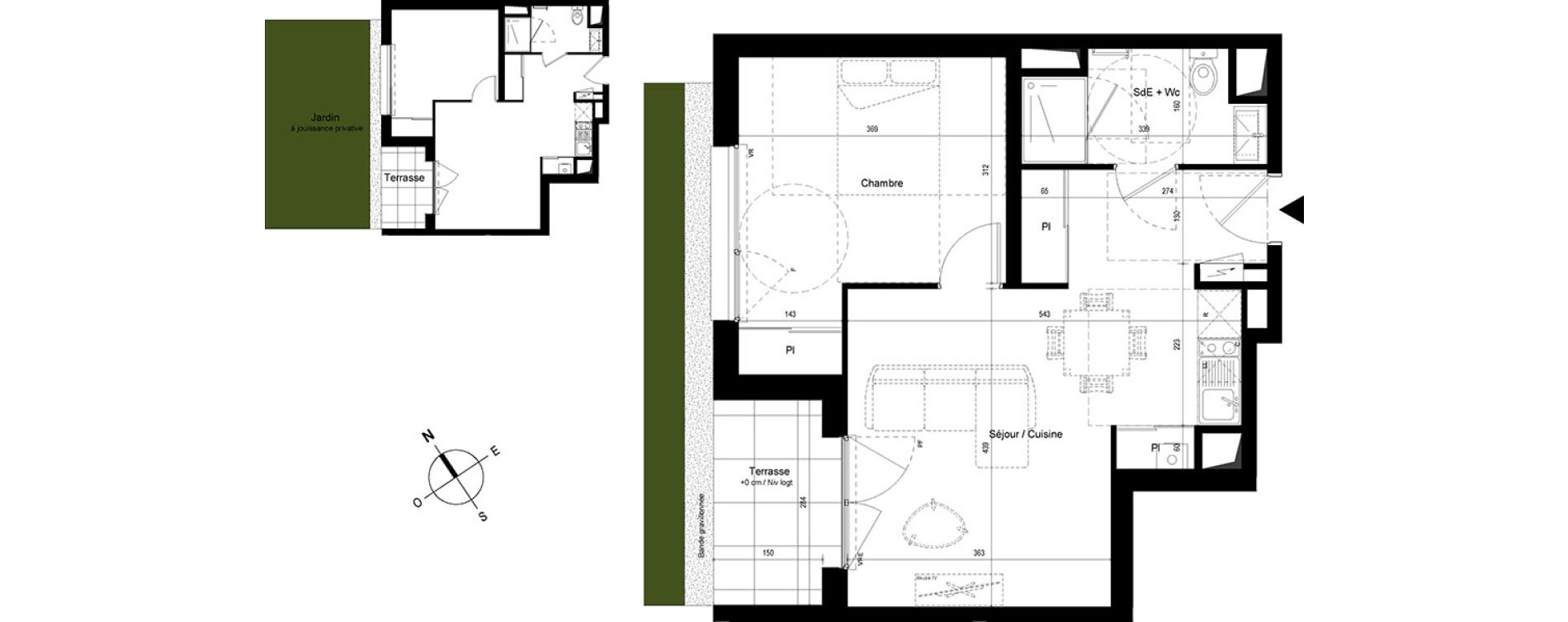 Appartement T2 de 43,13 m2 &agrave; Cesson-S&eacute;vign&eacute; Centre