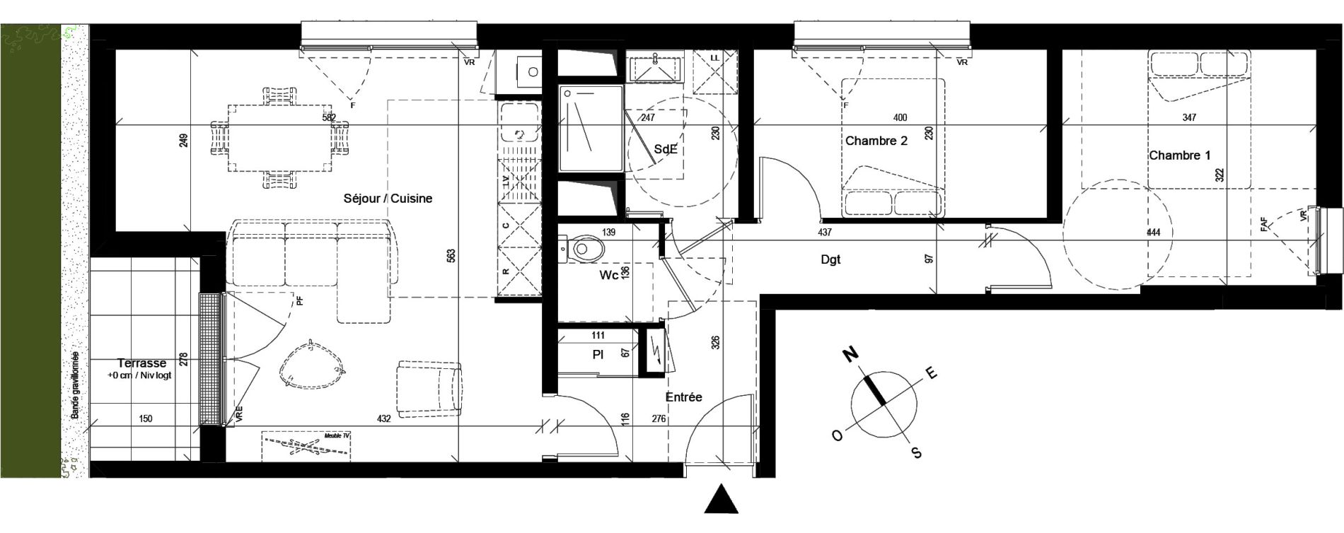 Appartement T3 de 65,64 m2 &agrave; Cesson-S&eacute;vign&eacute; Centre