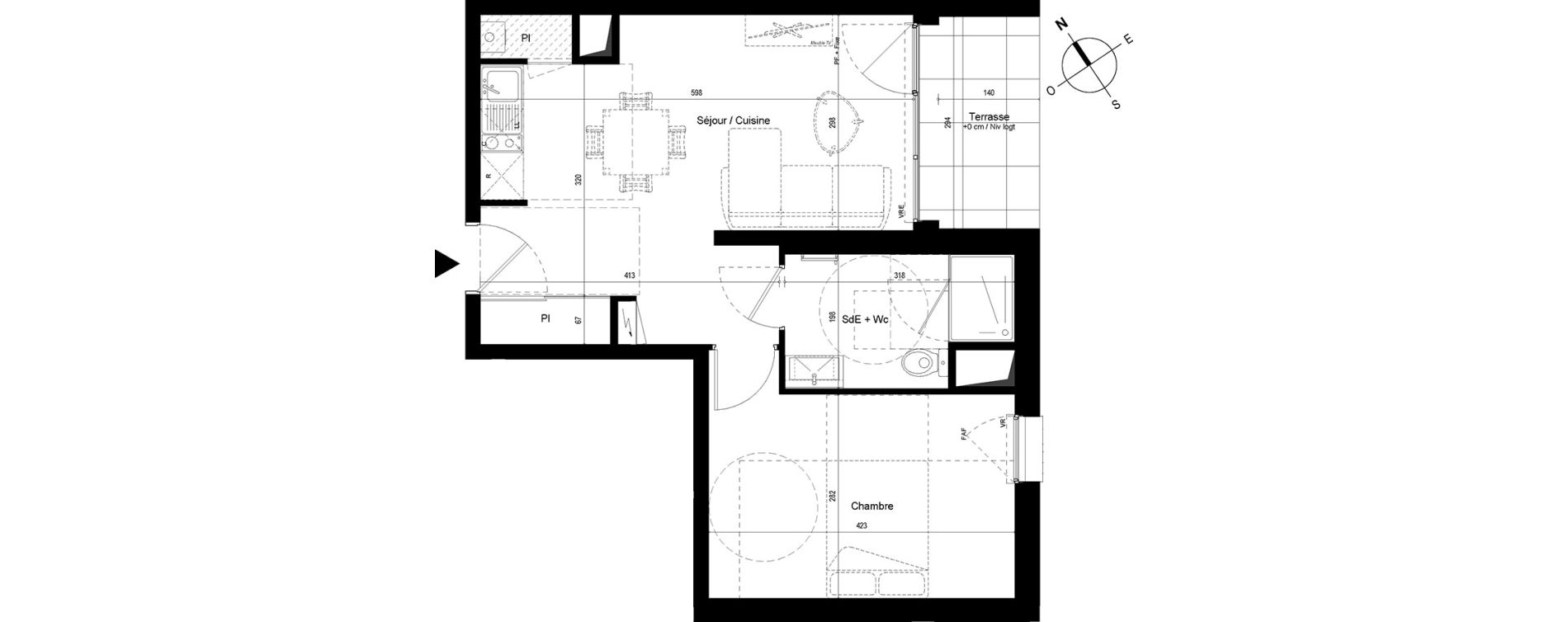 Appartement T2 de 41,22 m2 &agrave; Cesson-S&eacute;vign&eacute; Centre