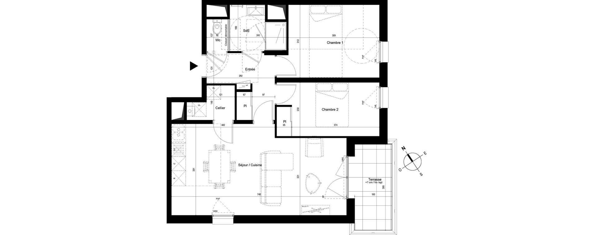 Appartement T3 de 64,04 m2 &agrave; Cesson-S&eacute;vign&eacute; Centre
