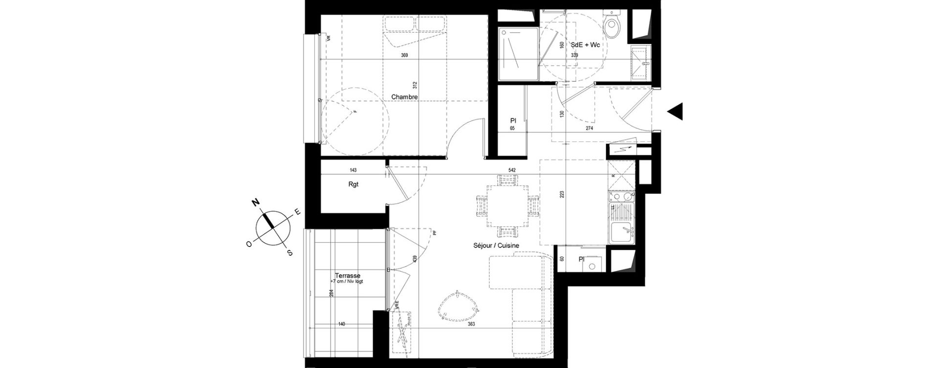 Appartement T2 de 43,03 m2 &agrave; Cesson-S&eacute;vign&eacute; Centre